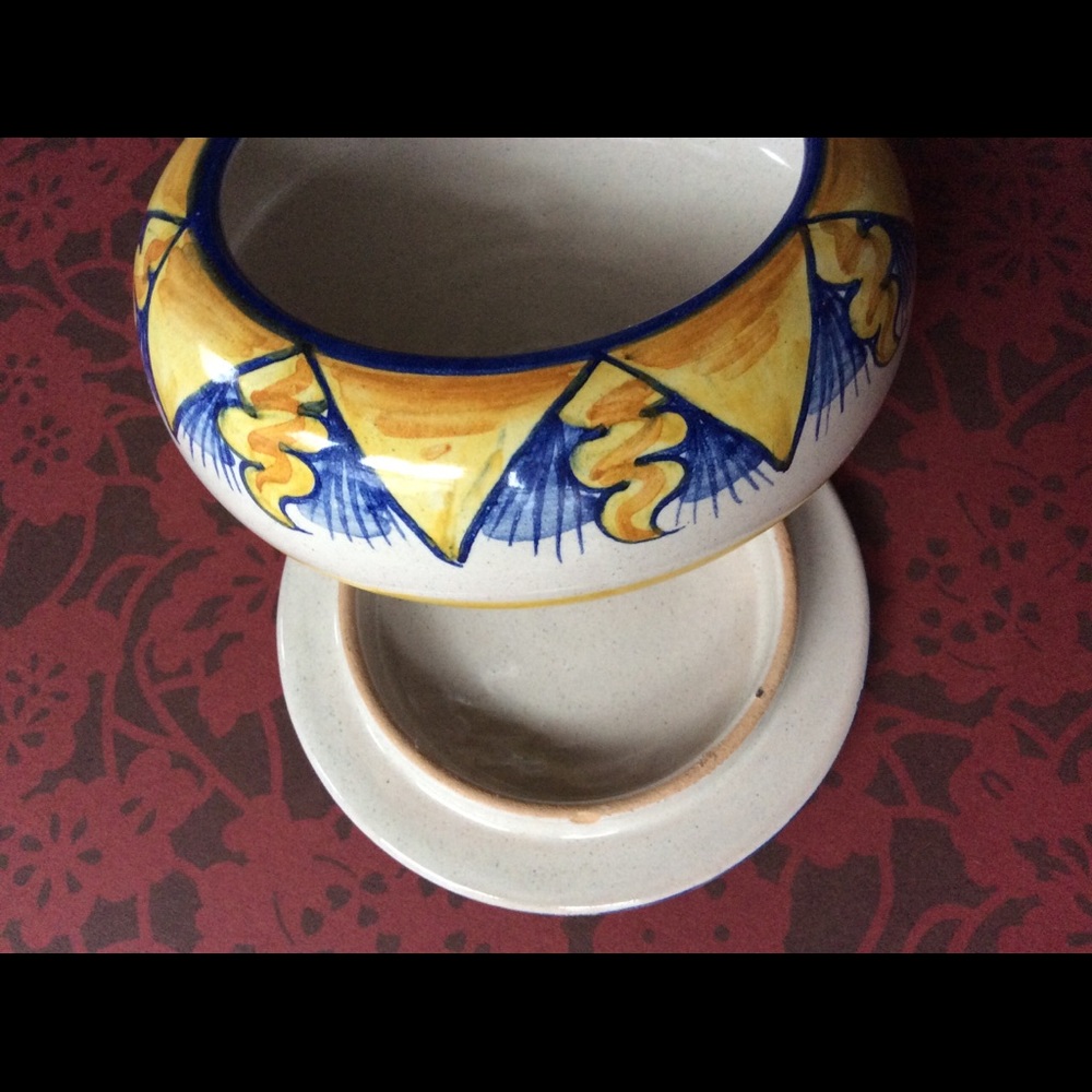 Vintage Sberna Deruta Italy Sun Burst Trinket Dish - Picture 7 of 13